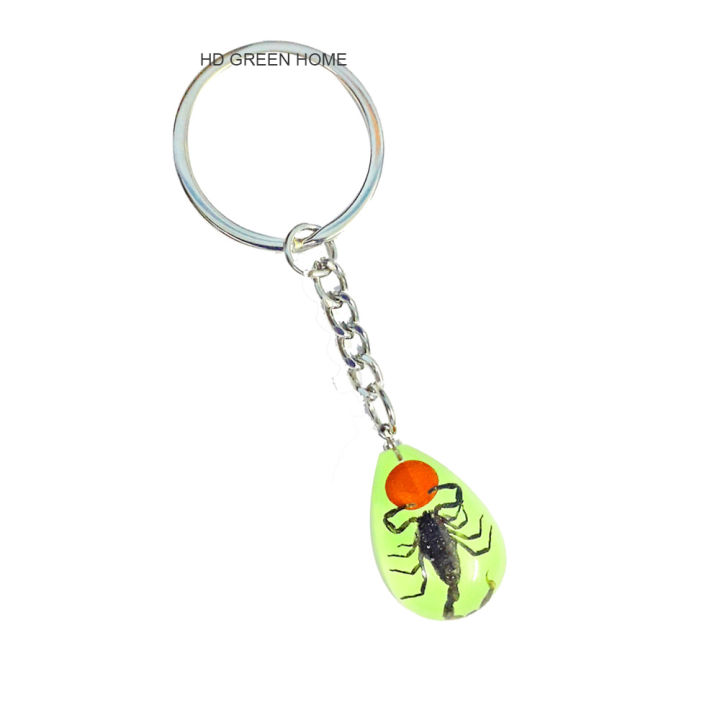Luminous Small Scorpion Key Ring Glow in the Dark Fluorescent Keyring Key Holder