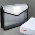 Press Button File Folder Flexible A4 Size Transparent Document Bag Waterproof Plastic Paper Organizer for Office Supplies. 