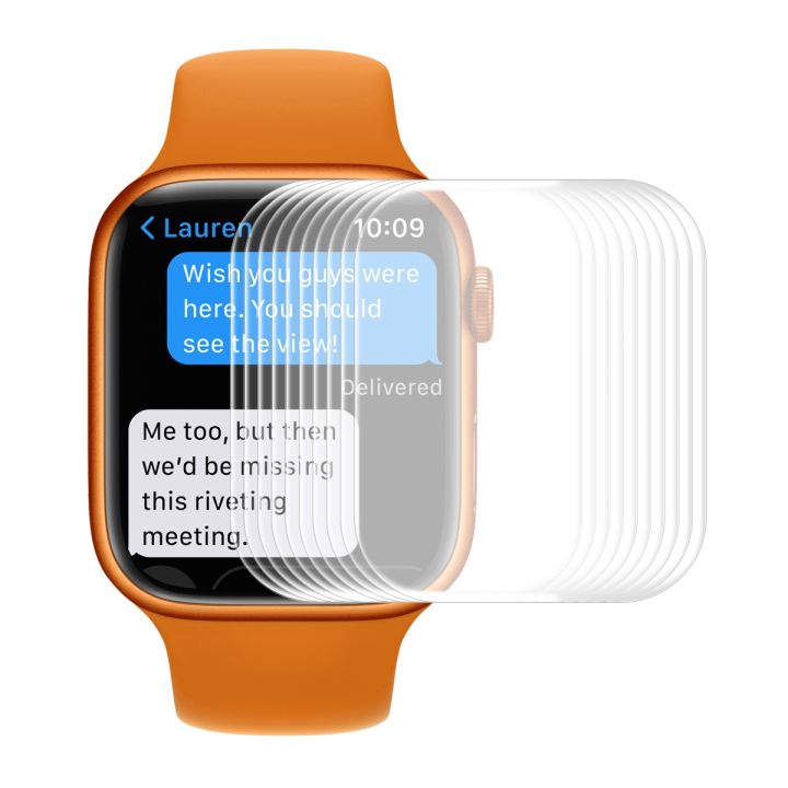 (Ready Stock)10 PCS ENKAY Hat-Prince 3D Curved Edge Full Coverage Full Tempered Glass HD Screen Protector Film For Apple Watch Series 7 45mm