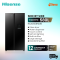Hisense 580 L Side by Side Refrigerator- RS3G558NMB/BD3 | Free Delivery. 