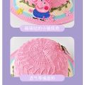 peppa pig Hat Female Korean Version Children's Knitted Sun Breathable Beach Protection Cartoon Straw.