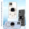 Tokifu For Realme 8 8 Pro Back Cover With Astronaut Folding Holder Luxury 6D Plating Case Soft Silicone Bracket Phone Cases. 