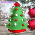 Christmas Hat Joyful Christmas Plush Hat Festive Red Green Xmas Tree Hat for Holiday Party Decoration Perfect Gift for New Year 2023 Celebration Southeast Asian Buyers' Favorite Soft Plush Christmas.
