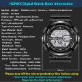 Honhx fashion Men Square Electronic watch casual sports digital watches waterproof shockproof luminous wristwatch.