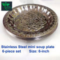 Stainless steel soup plate 6 pcs set medium size 6 inch for home and office.. 