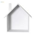5x House Shaped Floating Wall Mounted Shelves For Decor White. 