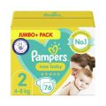 Pampers Diapers Newborn Size 2 Belt 4-8kg 76 Pcs Pack, Made in UK.