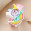 Baby Watch 3D Cartoon Kids Birthday Gift Old Girl Boy Children Study Time Toy Clock Free Spare Battery. 