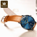 OLEVS 5869 Fashion Casual Men's Watches Waterproof Sports Leather Quartz Watches For Men. 