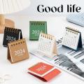 Minimalist Portable 2024 Mini Calendar Creative Coil Calendar Project Notebook Desktop Decoration. 