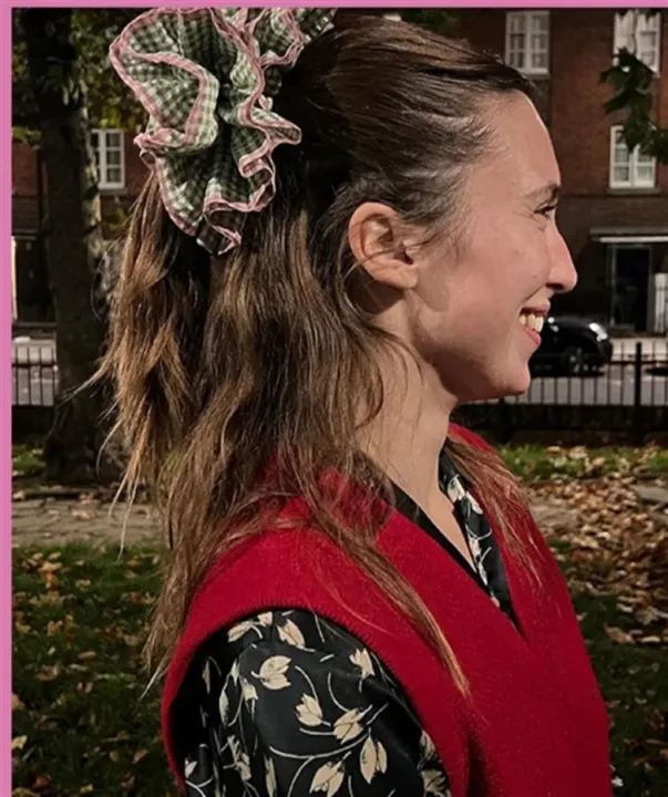 Small%20Design%20Hair%20Scrunchies%20For%20Woman%20Summer%20Cute%20Four%20Layer%20Plaid%20Headwear%20Pure%20Cotton%20Edge%20Extra%20Large%20Intestinal%20Hair%20Loop%20-%20Image%203