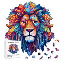 Wooden Puzzle Model Assembly Three Dimensional Irregular Shaped Animal Lion Pattern Wooden Puzzle Puzzle Decompression Hand Asse MuXiaRe.