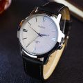 【3C VictoryEagle】Men's Big Dial Leather Strap Waterproof Quartz Watch. 
