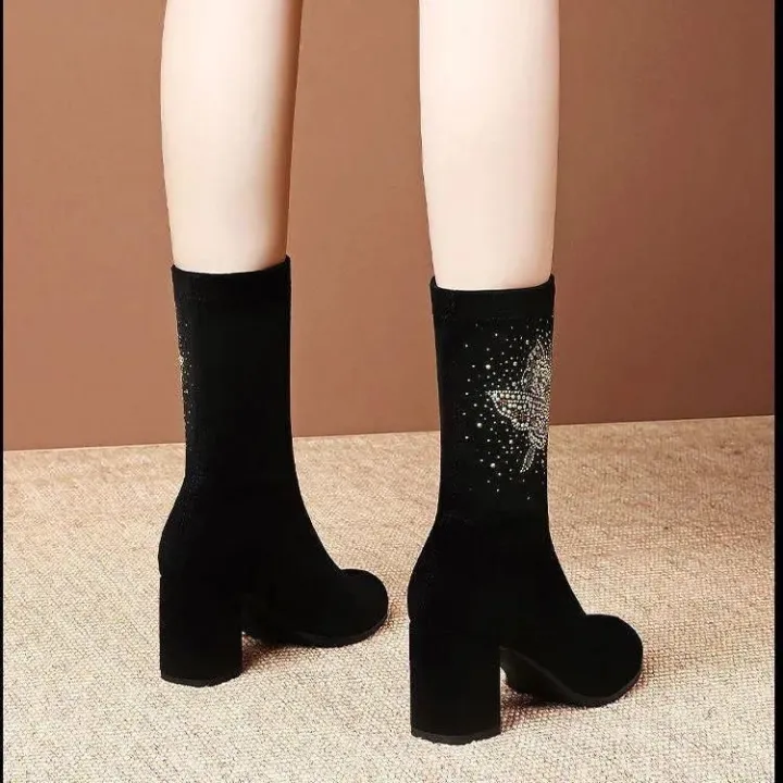 Stretch%20Boots%20Women2022New%20Thick%20Heel%20Fleece-Lined%20Ankle%20Boots%20Middle%20Boots%20Suede%20Rhinestones%20High%20Heel%20Skinny%20Small%20Man%20Socks%20Boots%20-%20Image%205