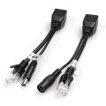 20Pcs(10Pair) POE Splitter POE Switch POE Cable Adapter Tape Screened 5V 12V 24V 48V Power Supply Cable 5.5X2.1mm.