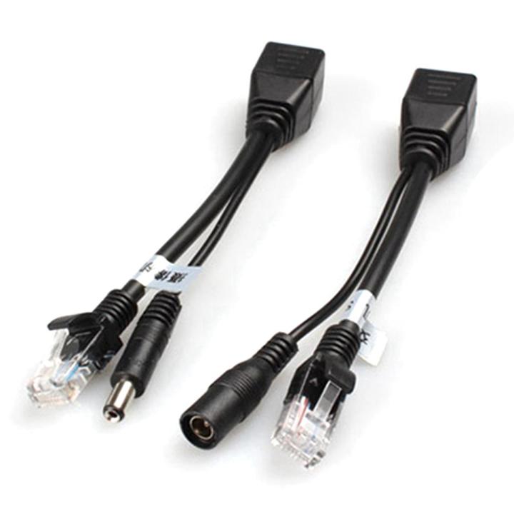 20Pcs(10Pair) POE Splitter POE Switch POE Cable Adapter Tape Screened 5V 12V 24V 48V Power Supply Cable 5.5X2.1mm