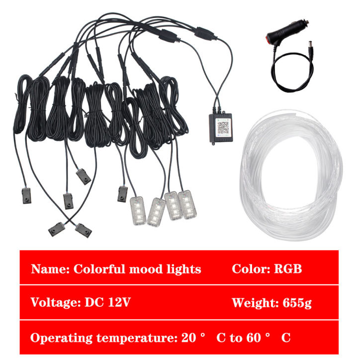 5/6/9/10%20In%201%20Bluetooth%20Car%20Accessories%20Interior%20Decoration%20Ambient%20Cold%20Led%20Rgb%20Dashboard%20Neon%20Strip%20By%20App%20Control%20Music%20-%20Image%202