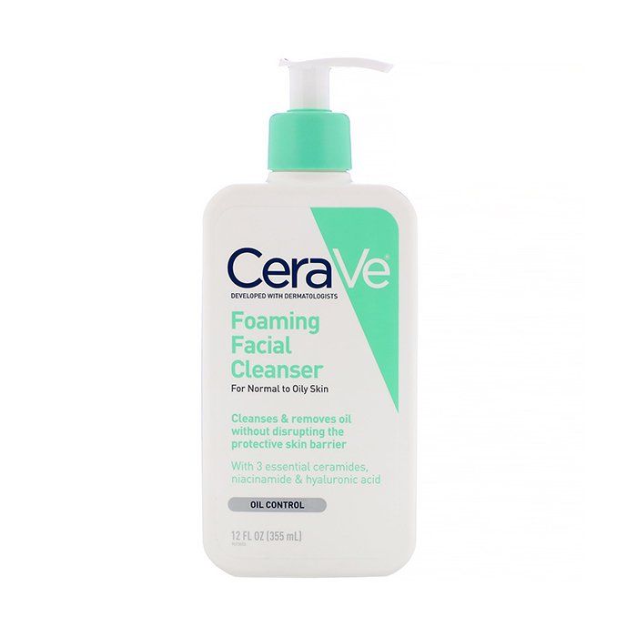 CeraVe Foaming Facial Cleanser, Daily Face Wash for Normal to Oily Skin 355 ml
