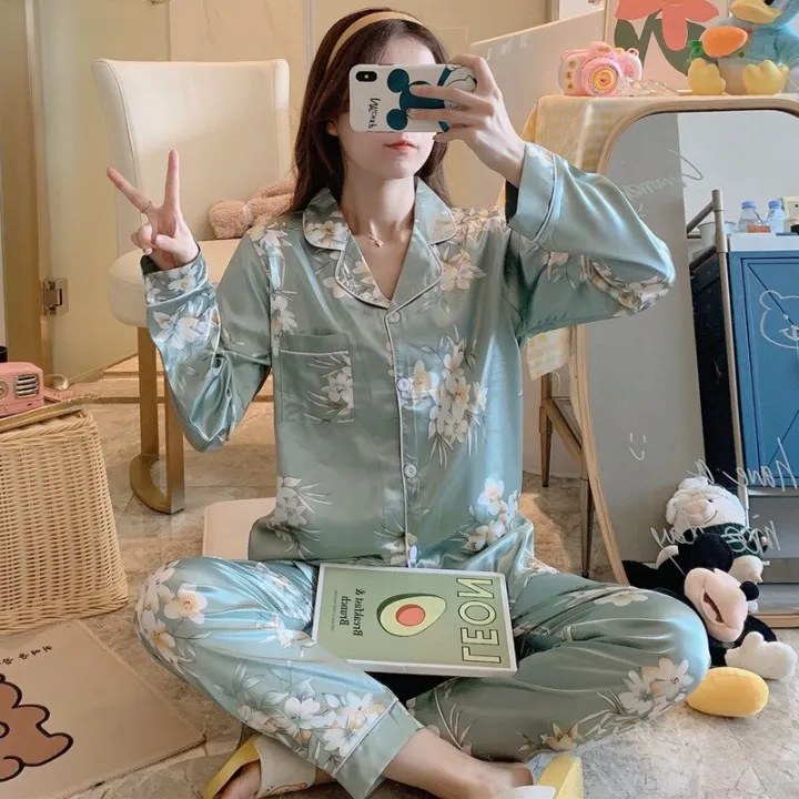 Women%20Satin%20Suit%20Nightgown%20Silk%20Nightie%20Wear%20Home%20Clothes%20Pajamas%20long%20loungewear%20%20%20Plus%20Size%204XL-7XL%208XL%20-%20Image%202