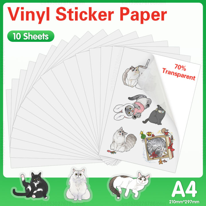 10Sheets%20A4%20Glossy%20White%20Silver%20Printable%20Vinyl%20Sticker%20Paper%20Waterproof%20Self-adhesive%20Transparent%20Copy%20Paper%20for%20Inkjet%20Printer%20-%20Image%203