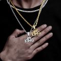 KING Crown Pendant Necklace for Men Punk Letter Necklace for Male Iced Out Stainless Steel Twist Chain Couple Hip Hop Jewelry. 