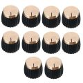 ZOROOM 10Pcs Guitar AMP Amplifier Knobs Push-on Black+Gold Cap for Marshall Amplifier.