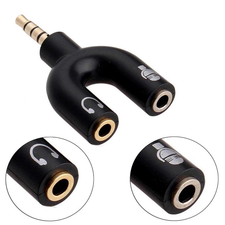 3.5mm Audio Jack to Headphone Microphone Splitter Converter Adaptor Cable