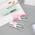 Mini Handheld Stapler with No.10 Staples Set Metal Hand Held Plier Stapler with 1000 Rose Gold Staples for Home Office Binding.