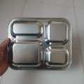MollaDepartmental 1 PCS 4 compartment Stainless Steel Cafeteria Tray. 