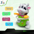 Battery operated Dancing Cute Cow Toy Swing hands & feet, Flashing light in horns  & Music. 