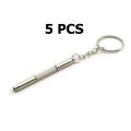 Portable Dual-Head Screwdriver Keychain - Compact Design, Easy-Grip Grooves, Removable Safety Cap, Durable Metallic Construction, Ideal for Daily Use and Outdoor Activities.