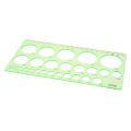 2X Green Plastic Students Rectangle Shape Drawing Circle Template Ruler. 