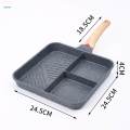 Divided Grill Frying Pan Divided Kitchen Cooking Tool 3 Section Skillet Egg Cooker Pan Egg Pan for. 