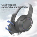 Qiunery P2963 Wireless Headset Lighting Noise Reduction Over-Ear Stereo Earphones For Computer Game Office Zoom Meeting. 
