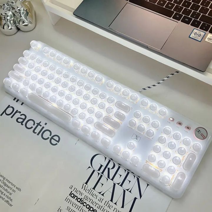 Transparent Gaming Mechanical Keyboard 104 Keys Crystal RGB Backlit ...