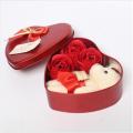 Valentine Celebration Love -Heart Shape Box Best Quality Flowers With Soft Teddy - Gift Box.