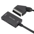 SCART to HDMI Converter with HDMI Cable HD Adapter 720P 1080P Video Audio Converter Adapte for TV Monitor Projector.