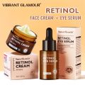 VIBRANT GLAMOUR Retinol Face Cream And Eye Serum 2 PCS/Set Firming Lifting Anti-Aging Reduce Wrinkle Fine Lines Facial Skin Care. 