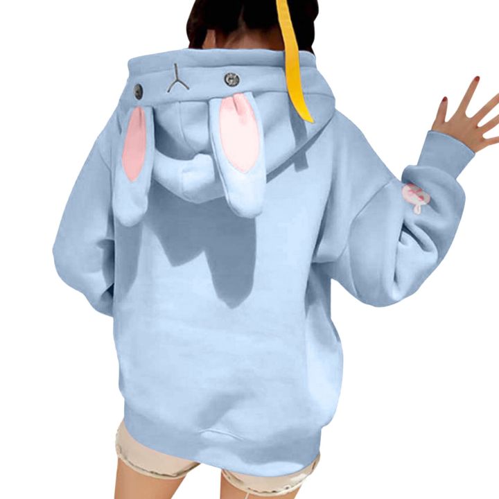 Kawaii%20Rabbit%20Ears%20Hoodie%20Winter%20Long%20Sleeve%20Blouse%20Loose%20Sweatshirt%20Design%20Cuff%20Printed%20Hooded%20Sweatshirt%20Soft%20Draw%20String%20Top%20-%20Image%203