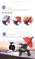 New bron 720W Baby Stroller Comfortable Rocking Prams Blue & Red.