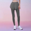 Aiithuug Women 2 In 1 Running Leggings with Pocket Wide Elastic Waistband Workout Capris Yoga Running Biker Gym Sports Pants.