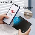 1pc Men's Shielded RFID Wallet, Top Layer Cowhide Credit Card Holder, With Auspicious Deer Head Metal Label Wallet, Large Capacity Bag.