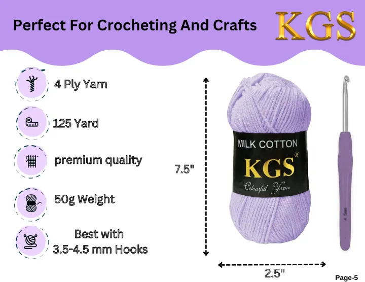 KGS%20100%25%20Milk%20Cotton%20Yarn%20Wool%20%7C%20100%20gm%20%7C%20Medium%204%20Ply%20%7C%20Crocheting%20and%20Knitting%20-%20Image%205