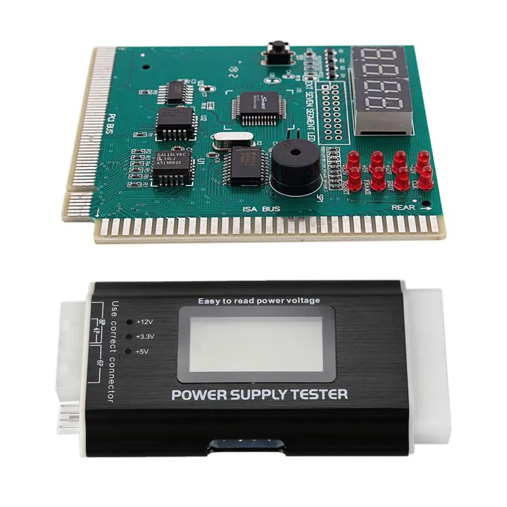 ATX, BTX, ITX Power Supply Tester with LCD Display & PC Motherboard Diagnostic Card 4-Digit PCI/ISA POST Code Analyzer
