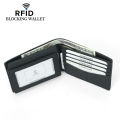 Cross-border new carbon fiber pattern anti-theft brush wallet wallet RFID short top leather men's wallet.