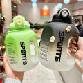 1.6/2L Large Capacity Plastic Water Bottle with Straw Portable Travel Bottles Training Sport Fitness Cup Students Outdoor Leakproof Drinking Bottles.