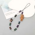 Bow Crystal Beaded Mobile Phone Chain Lanyard Jewelry Accessories Simple Non-slip Wristband Cellphone Case Rope for Women Gifts.