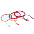Ethnic Style Handmade Braided Knot Adjustable Red Silk String Cord Tibetan Buddhist Women Lucky Bracelets.