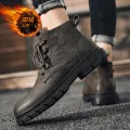 Dr. Martens Boots Summer High-Top Men's Shoes2023New British Style Frock in Black Motorcycle Mid-Top Men's Fashion Shoes. 