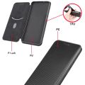 (Ready Stock)For Fujitsu Arrows 5G (F-51A) Carbon Fiber Texture Magnetic Horizontal Flip TPU + PC + PU Leather Case with Card Slot(Pink). 